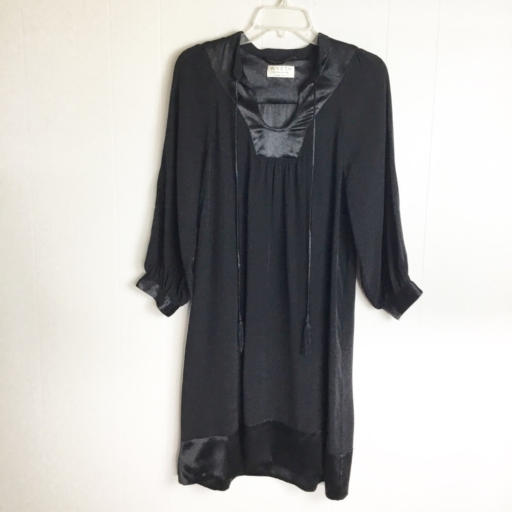 WYETH By Todd Magill Black Dress Size S 3/4 Sleeve